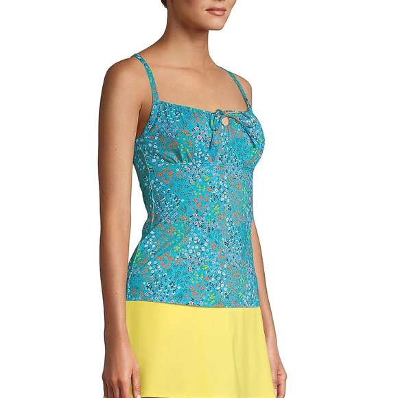 NWT Lands' End Women's Tie Front Underwire Tankini Top Size 8 $75 FLF125 - Picture 3 of 5